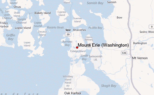 Mount Erie (Washington) Location Map