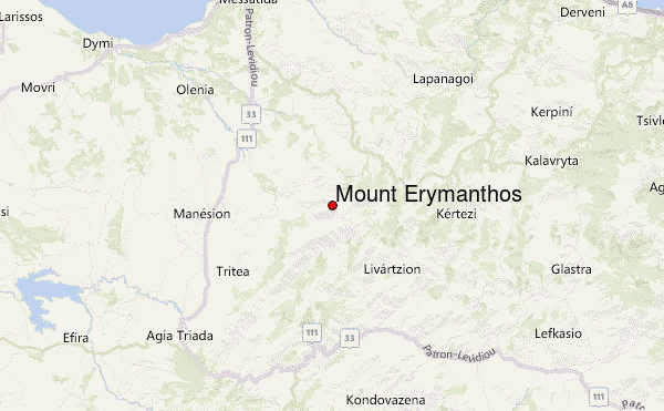 Mount Erymanthos Location Map