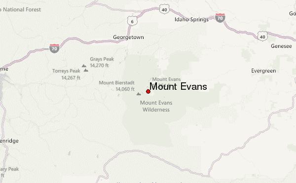 Mount Evans Location Map