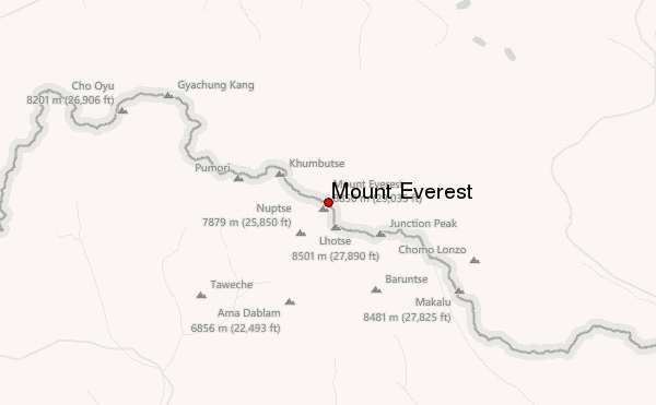 Mount Everest Location Map