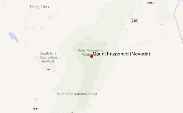 Mount Fitzgerald (Nevada) Location Map