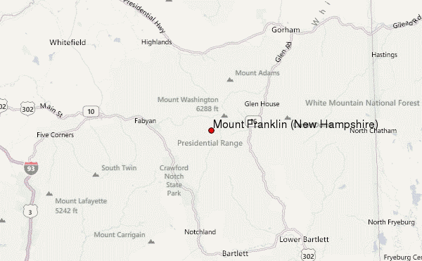 Mount Franklin (New Hampshire) Location Map