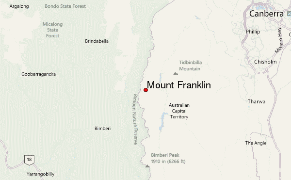 Mount Franklin Location Map