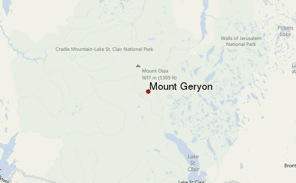 Mount Geryon Location Map