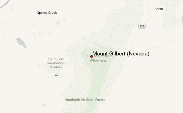 Mount Gilbert (Nevada) Location Map