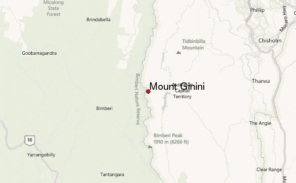 Mount Ginini Location Map