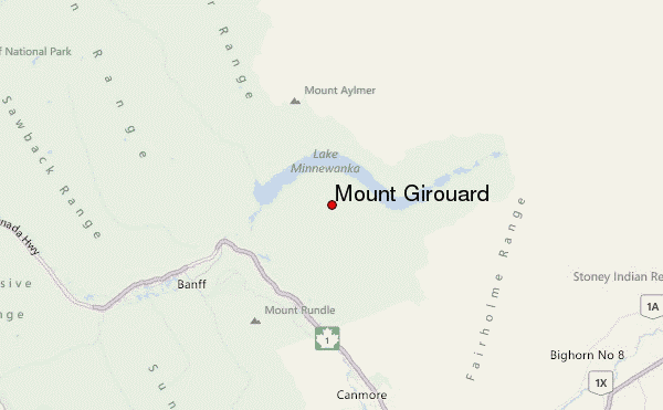 Mount Girouard Location Map