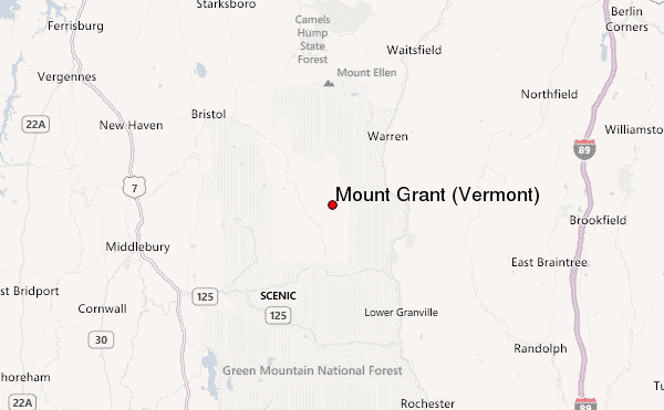 Mount Grant (Vermont) Location Map