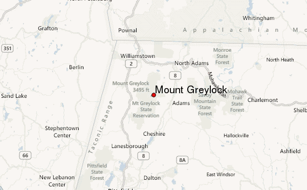 Mount Greylock Location Map