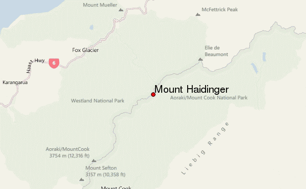 Mount Haidinger Location Map