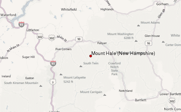 Mount Hale (New Hampshire) Location Map