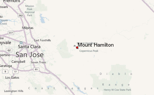 Mount Hamilton Location Map