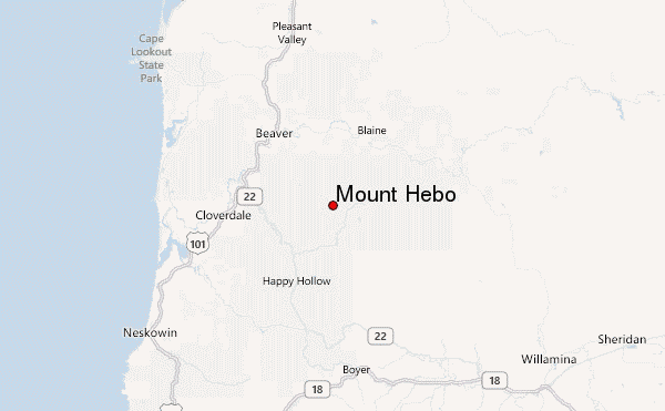 Mount Hebo Location Map