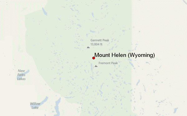 Mount Helen (Wyoming) Location Map