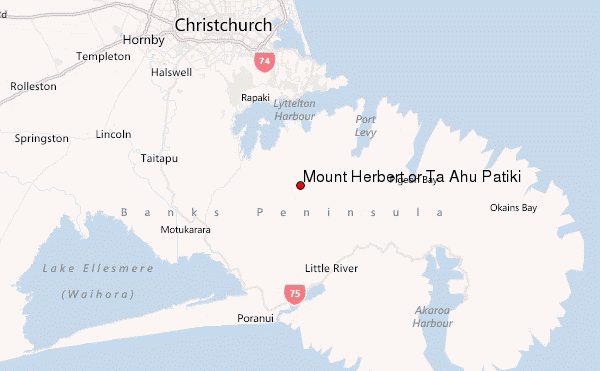 Mount Herbert or Ta Ahu Patiki Location Map