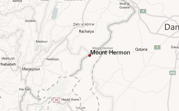 Mount Hermon Location Map