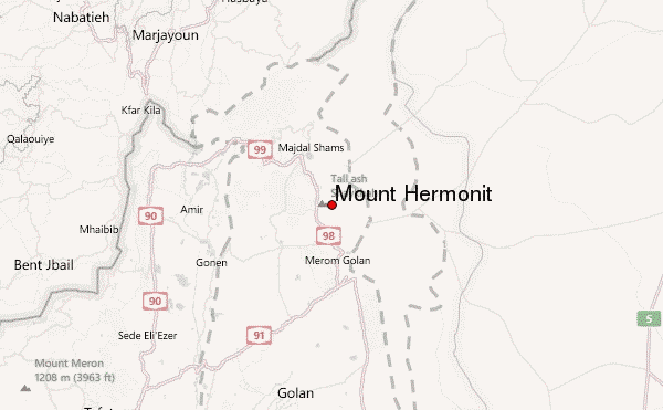 Mount Hermonit Location Map