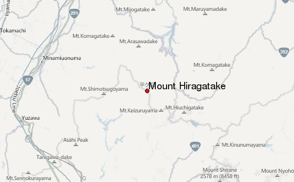 Mount Hiragatake Location Map