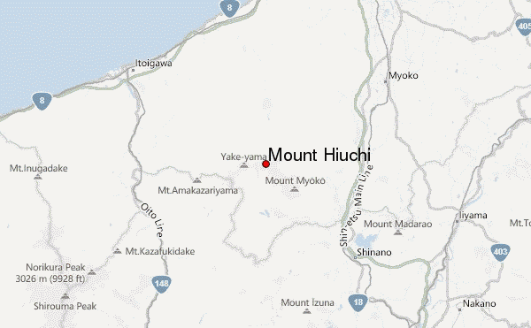 Mount Hiuchi Location Map