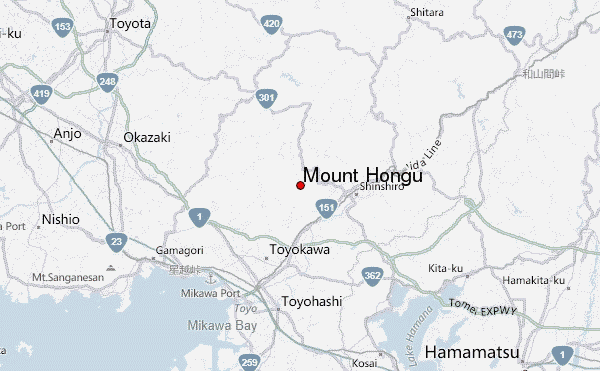 Mount Hongū Location Map