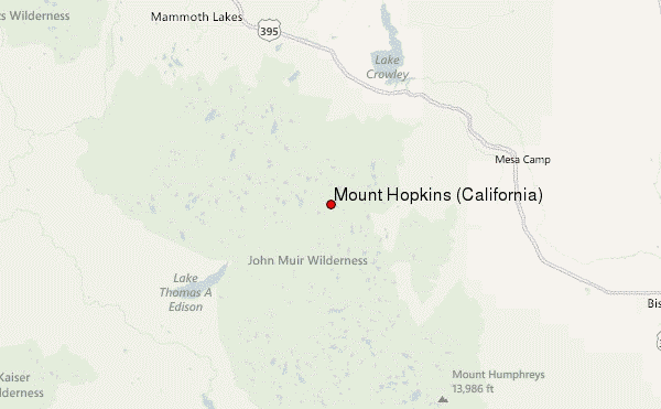 Mount Hopkins (California) Location Map