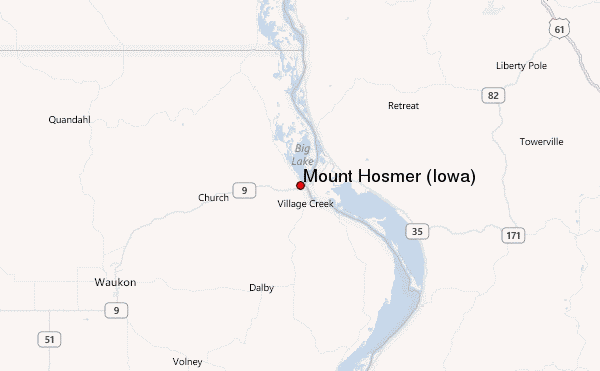 Mount Hosmer (Iowa) Location Map