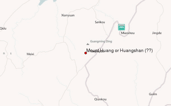Mount Huang or Huangshan (黄山) Location Map