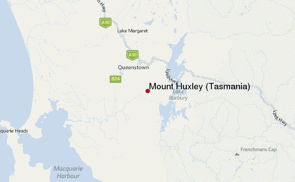 Mount Huxley (Tasmania) Location Map