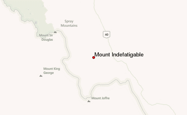 Mount Indefatigable Location Map