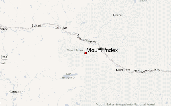 Mount Index Location Map