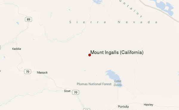 Mount Ingalls (California) Location Map