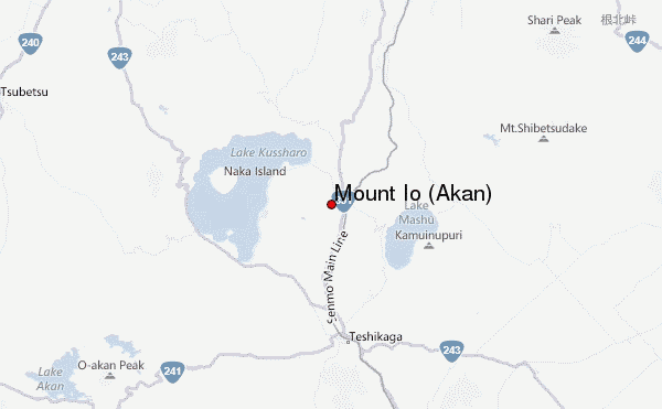 Mount Iō (Akan) Location Map