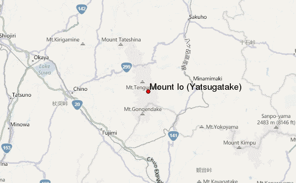 Mount Iō (Yatsugatake) Location Map