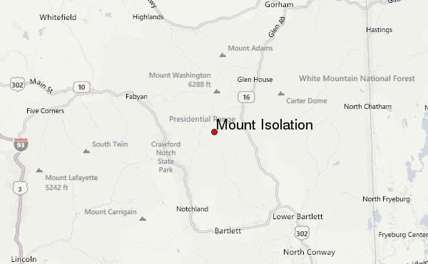 Mount Isolation Location Map