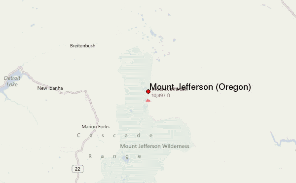Mount Jefferson (Oregon) Location Map