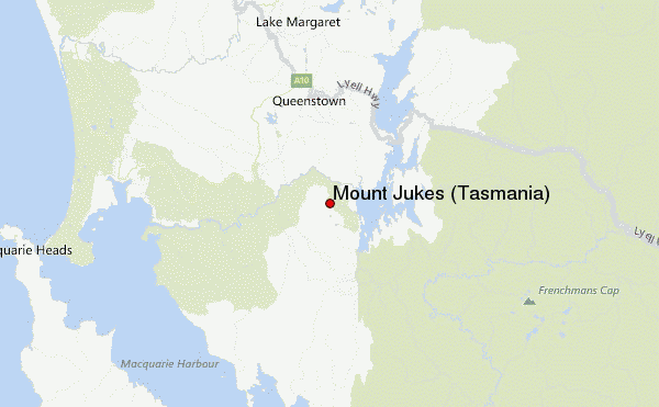 Mount Jukes (Tasmania) Location Map