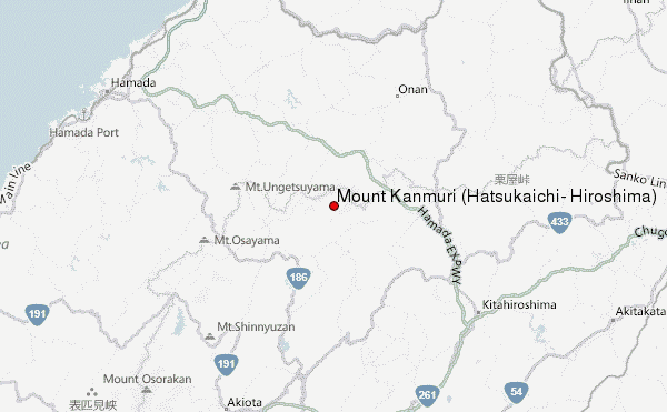 Mount Kanmuri (Hatsukaichi, Hiroshima) Location Map