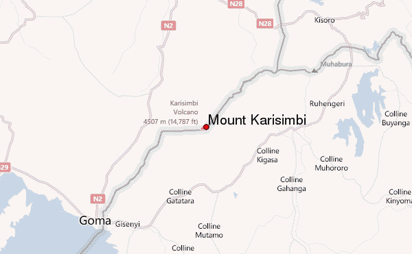 Mount Karisimbi Location Map
