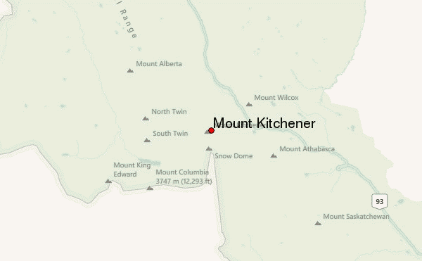Mount Kitchener Location Map