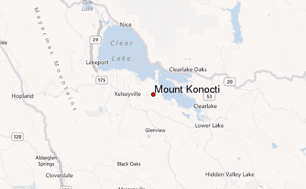 Mount Konocti Location Map