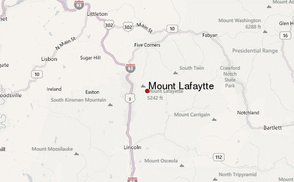 Mount Lafaytte Location Map