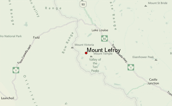 Mount Lefroy Location Map