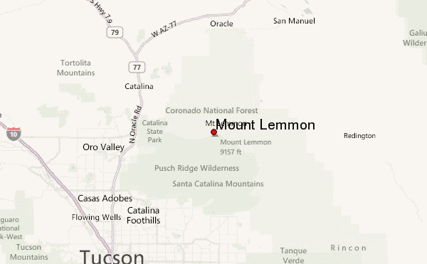 Mount Lemmon Location Map