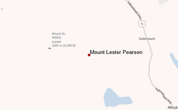 Mount Lester Pearson Location Map