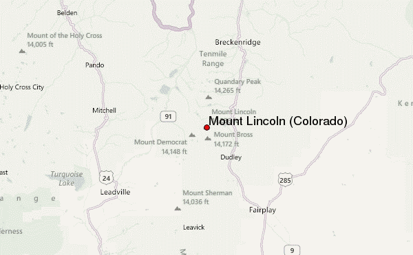 Mount Lincoln (Colorado) Location Map