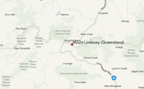 Mount Lindesay (Queensland) Location Map