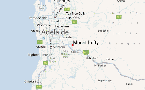 Mount Lofty Location Map