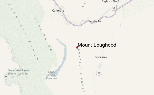 Mount Lougheed Location Map