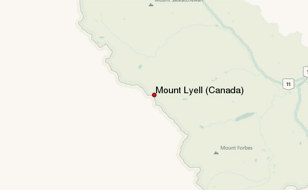 Mount Lyell (Canada) Location Map