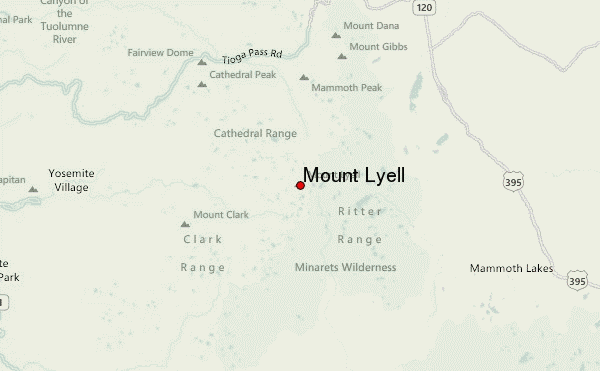 Mount Lyell Location Map